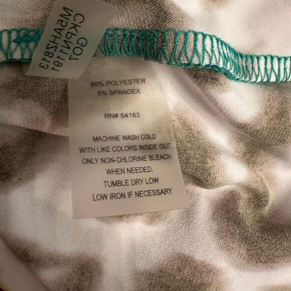 Stunning Calvin Klein Womens Cowl Neck Top Green White Black XL - Picture 4 of 4